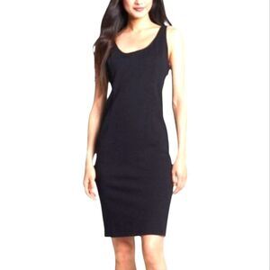 Eileen Fisher Elegant Black Midi Dress Size S